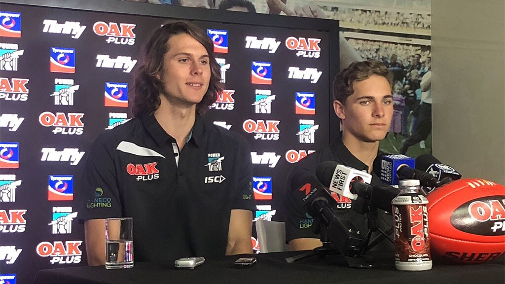 RileyGrundyPower1024.jpg Port draftees Riley Grundy and Boyd Woodcock front the media - AFL,Port Adelaide Power